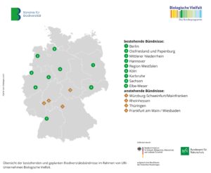 Eine Übersicht der betehenden und anstehenden Biodiversitätsbündnisse von UBi - Unternehmen Biologische Vielfalt.