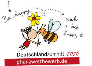 Blühende, naturnahe Fläche für Wildbienen beim Wettbewerb „Deutschland summt!“